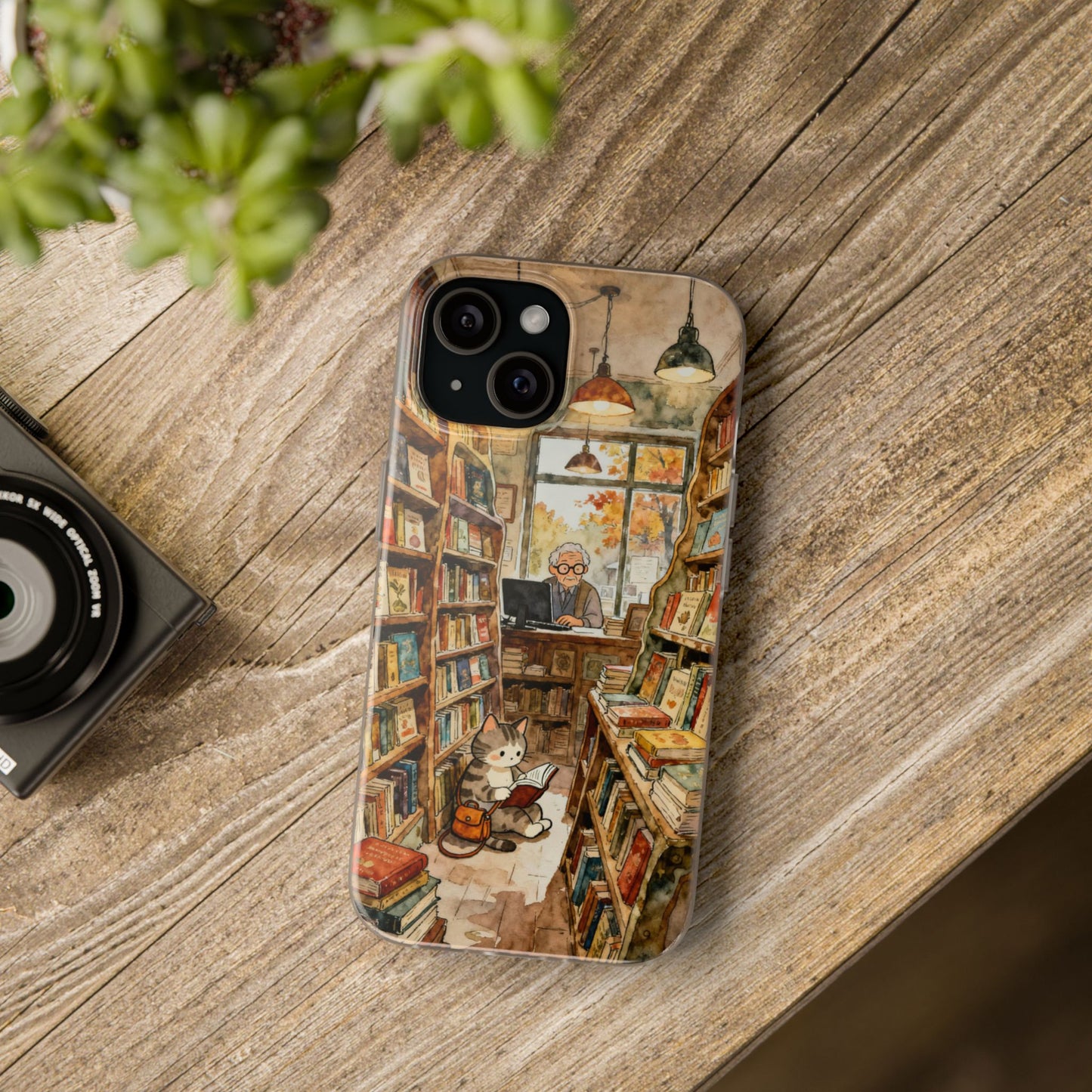 Cozy Library Cat Phone Case