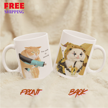 Witch Cat and Silly Gun Cat Mug