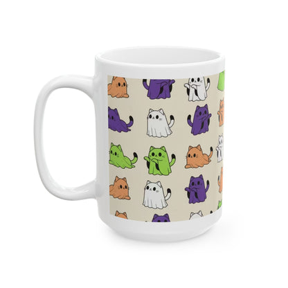 Colorful Ghost Cat Mug