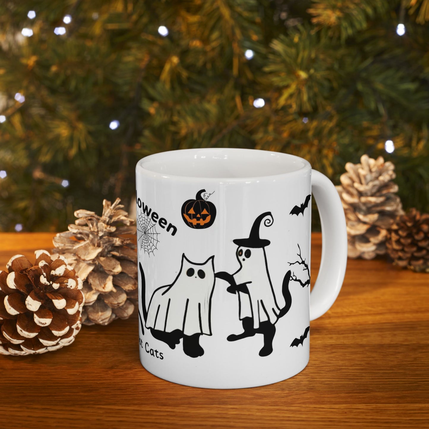 Halloween Ghost Cat Mug