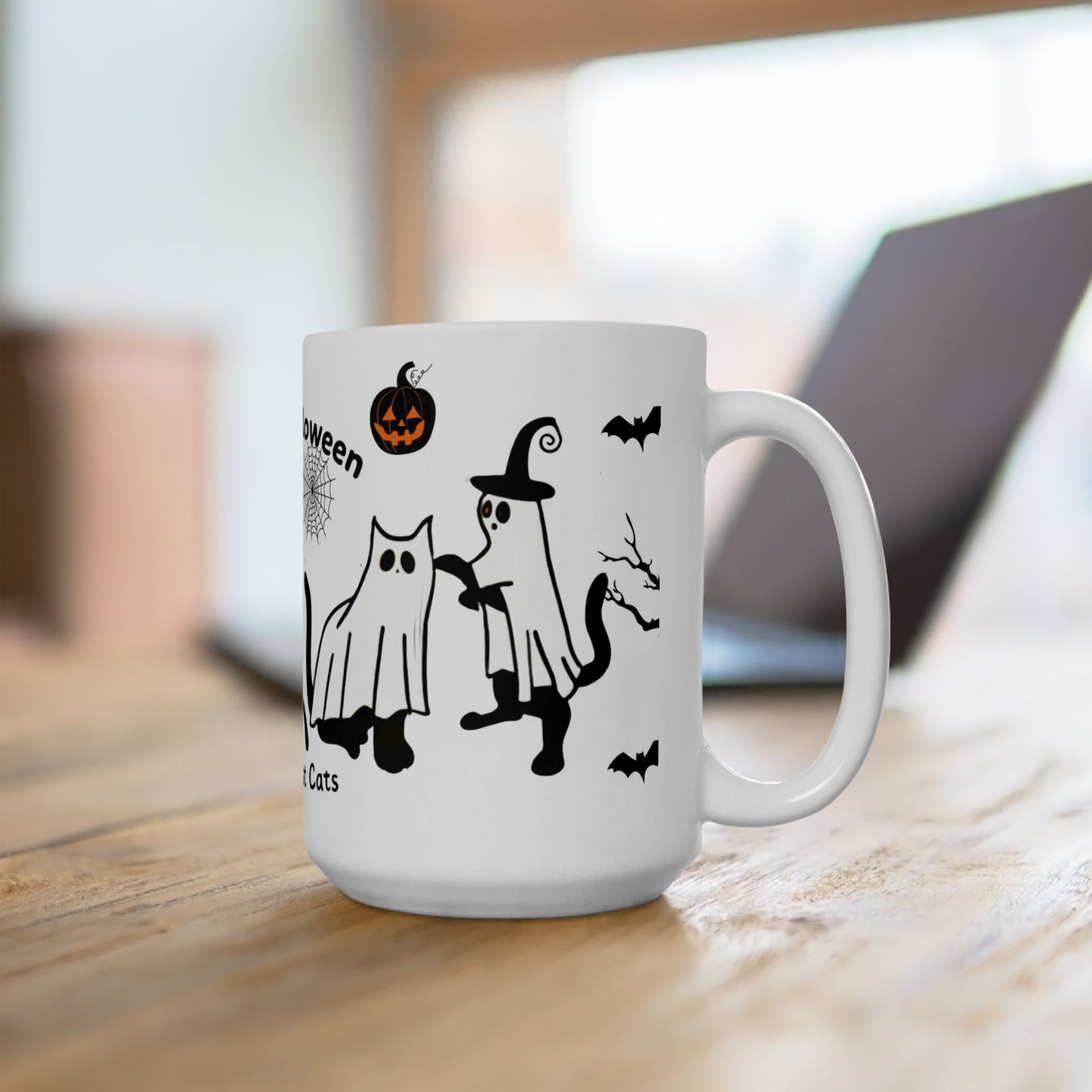 Halloween Ghost Cat Mug