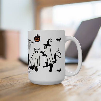 Halloween Ghost Cat Mug