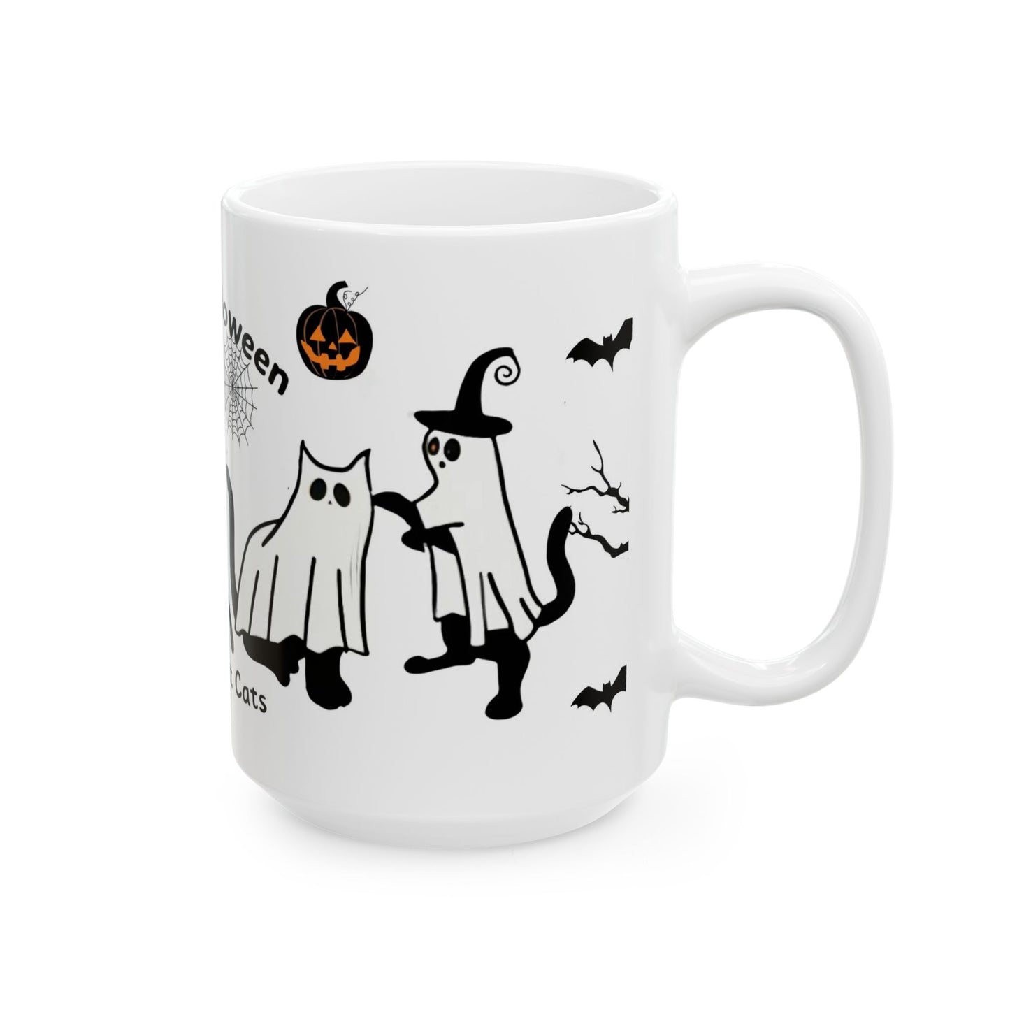 Halloween Ghost Cat Mug
