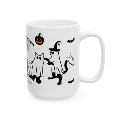 Halloween Ghost Cat Mug