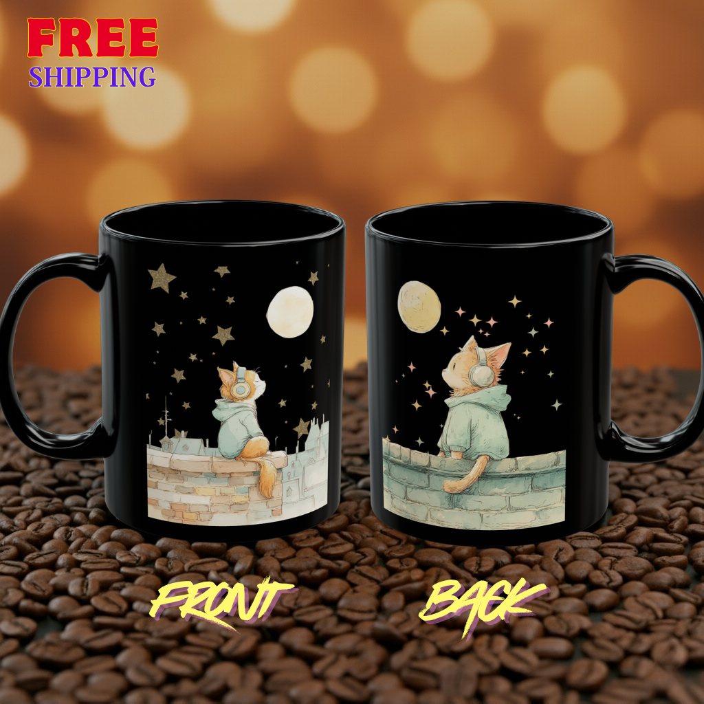 Starry Night Cat Mug
