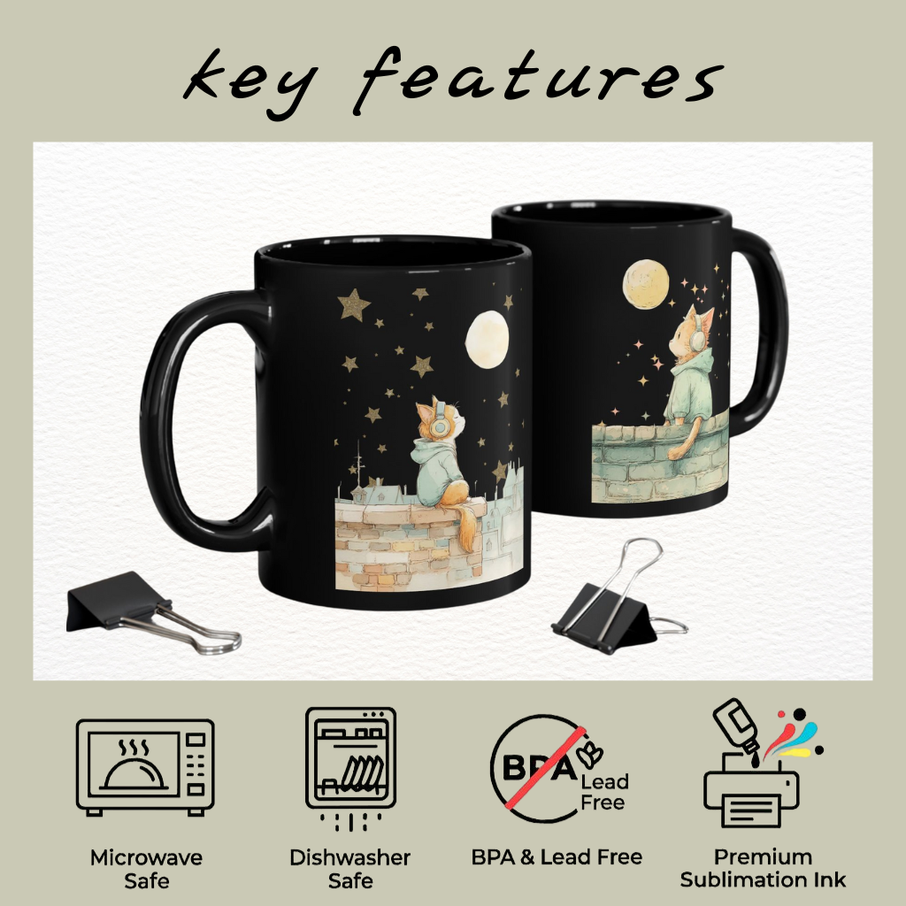 Starry Night Cat Mug