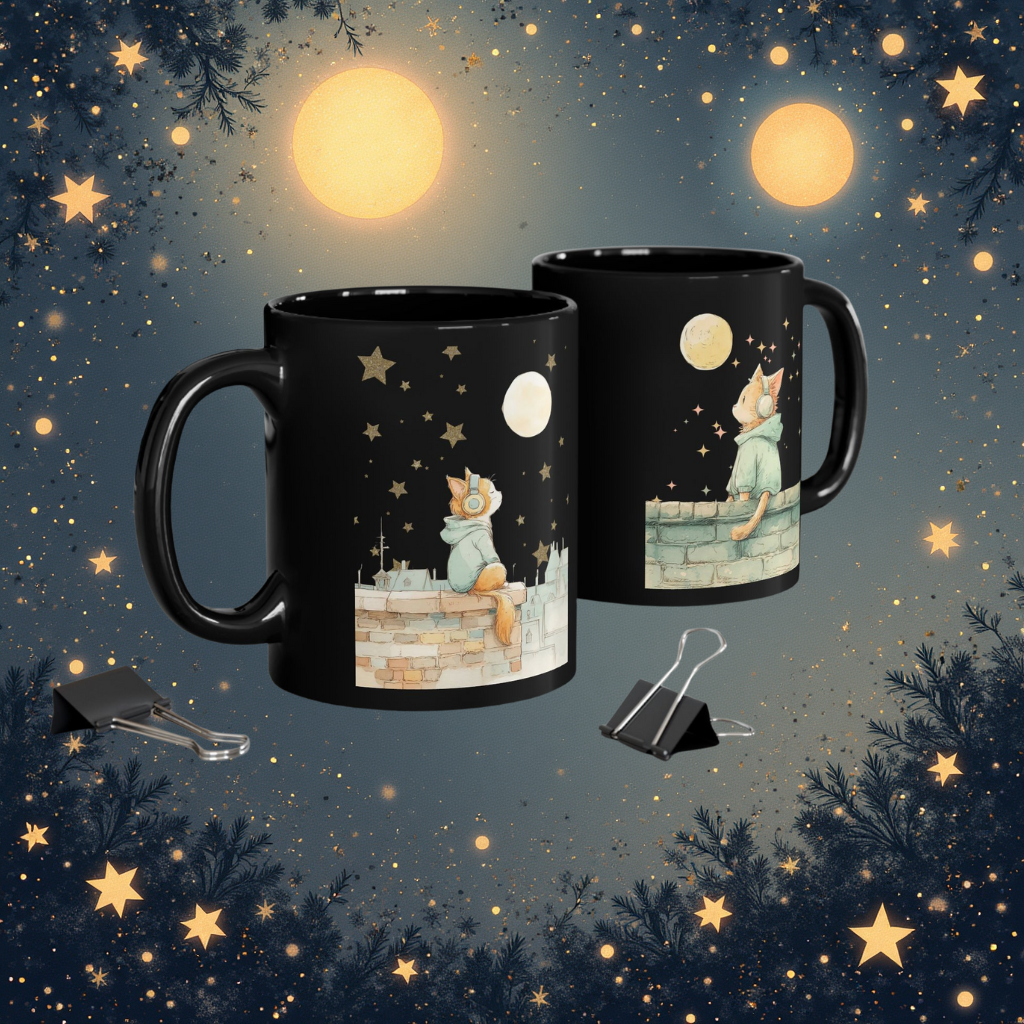 Starry Night Cat Mug