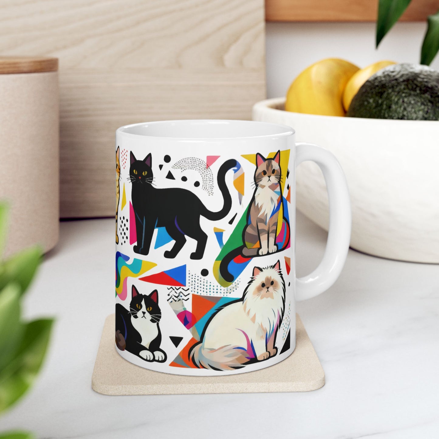 Colorful Cat Collage Mug