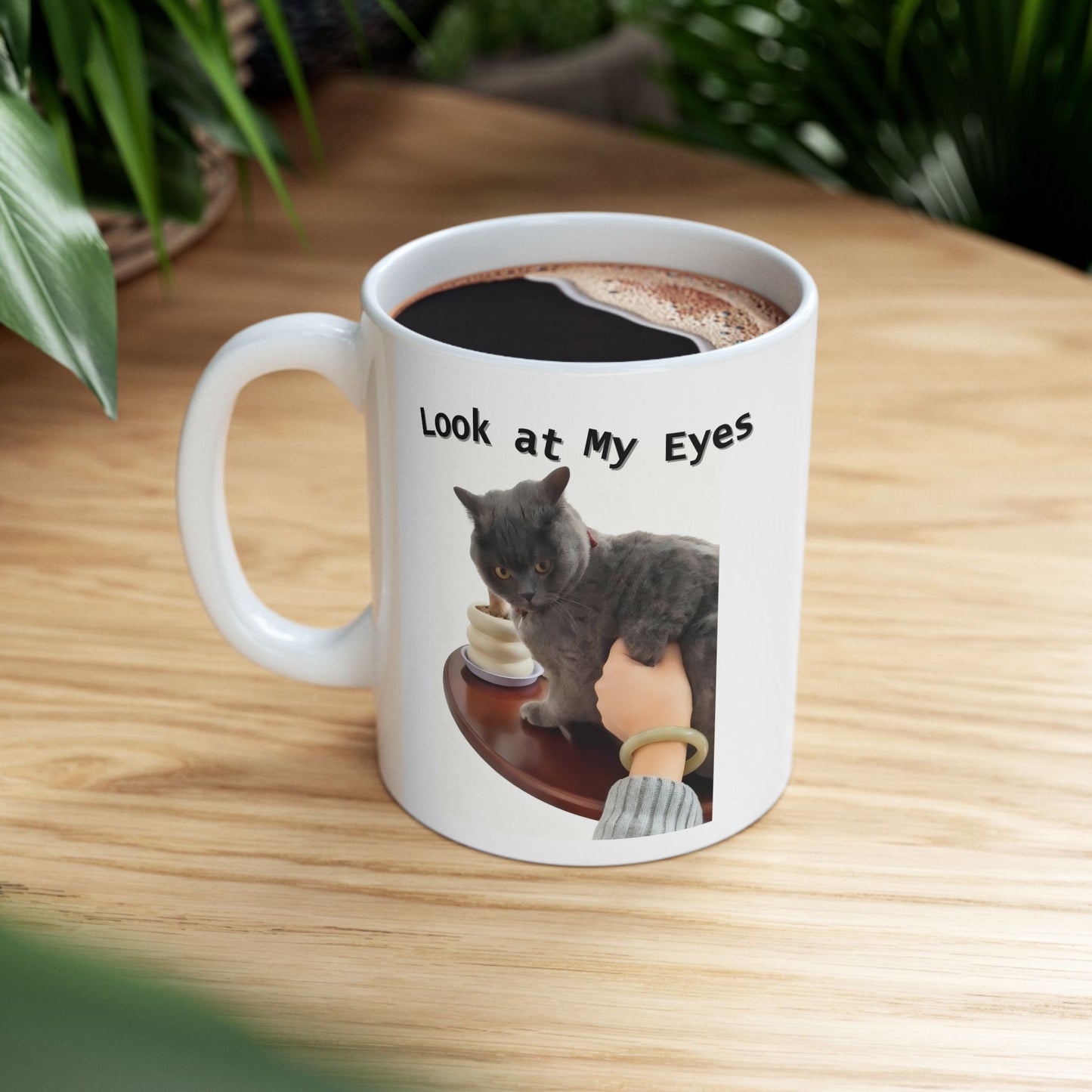 Curious Blue Cat Mug