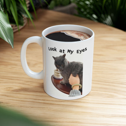 Curious Blue Cat Mug