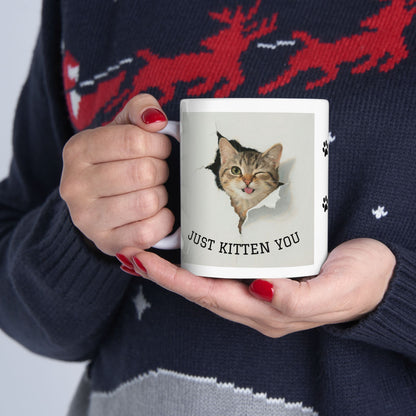 "Cheeky Kitten Mug - 'Just Kitten You!'"