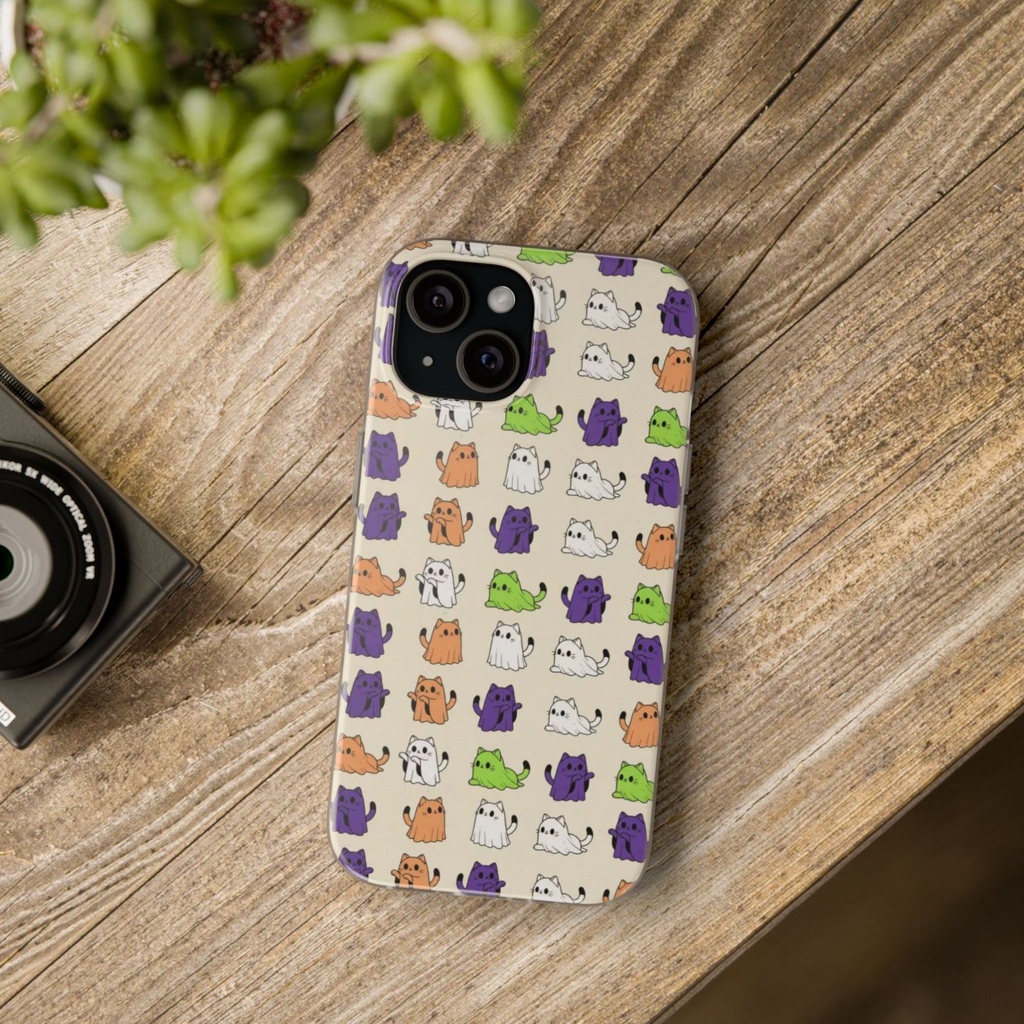 Halloween Cat Ghost Pattern Phone Case