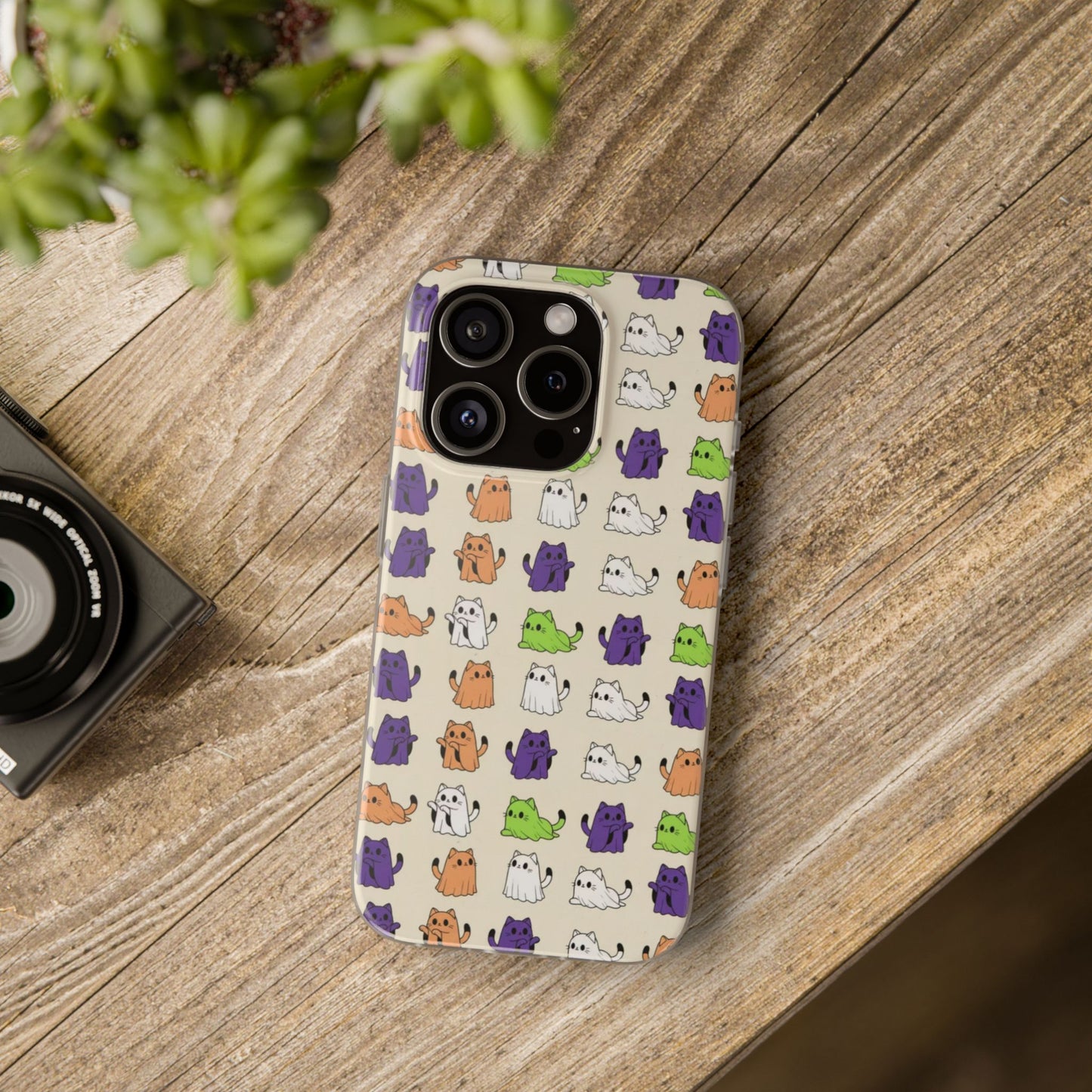 Halloween Cat Ghost Pattern Phone Case