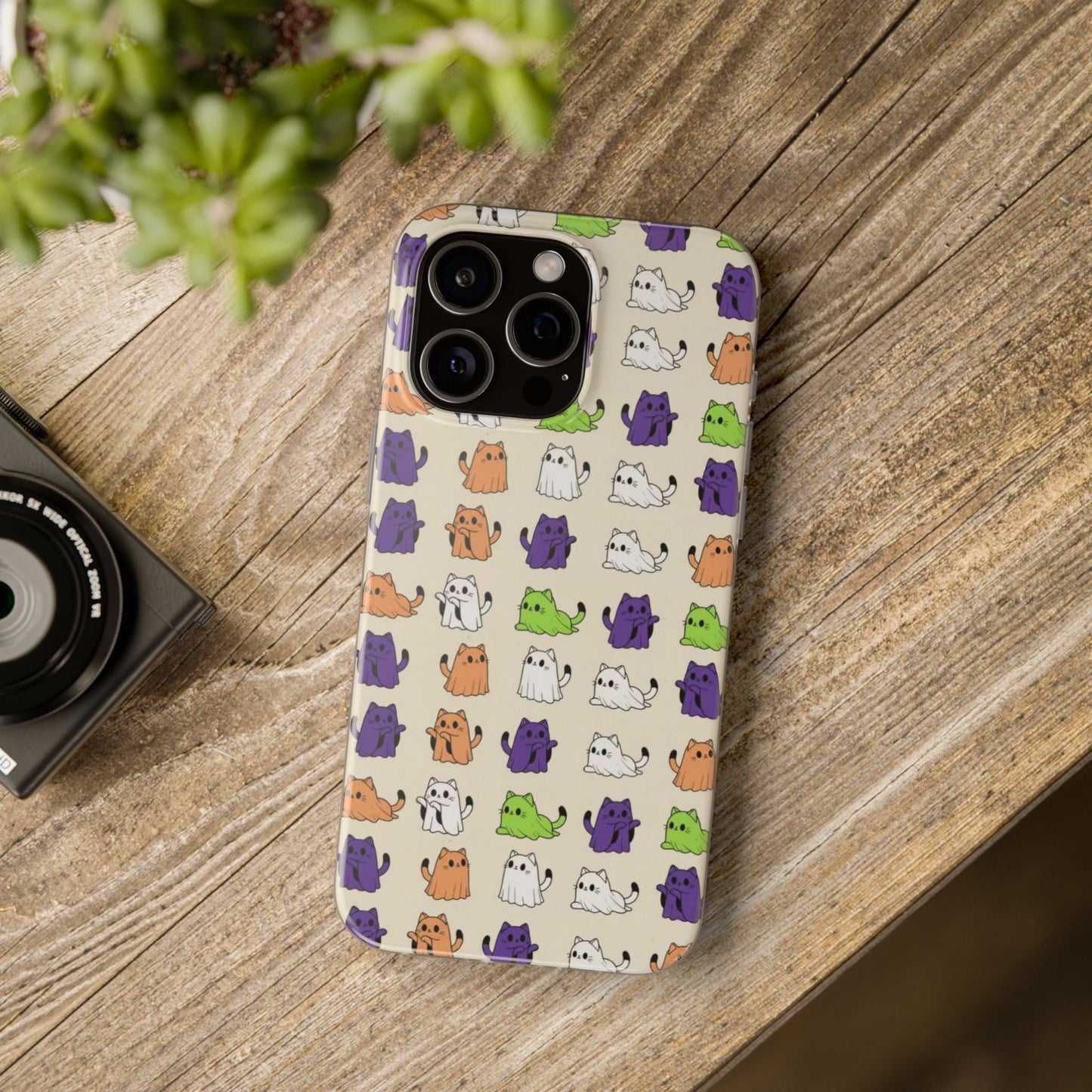 Halloween Cat Ghost Pattern Phone Case