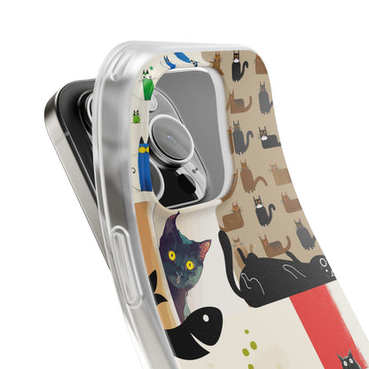 Playful Cat Art Collage Phone Case