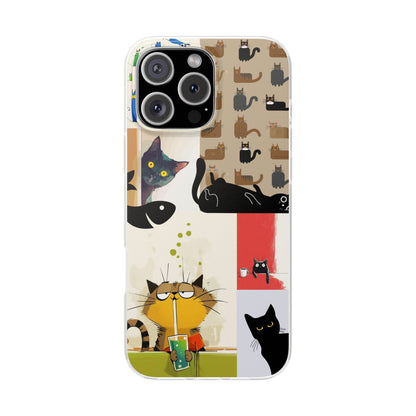 Playful Cat Art Collage Phone Case