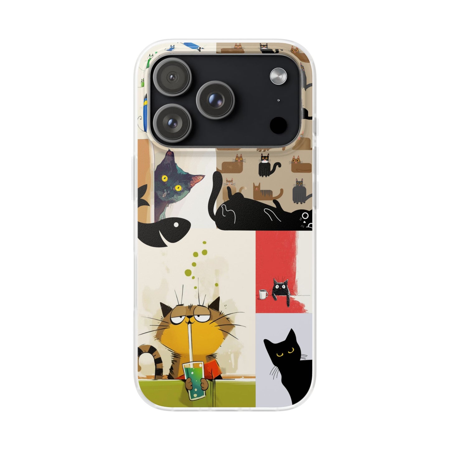 Playful Cat Art Collage Phone Case