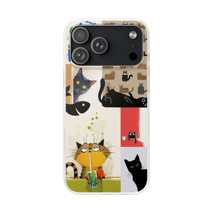 Playful Cat Art Collage Phone Case