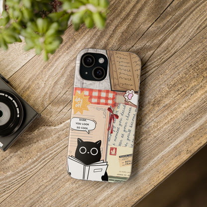 Vintage Cat Reading Collage Phone Case