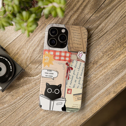 Vintage Cat Reading Collage Phone Case