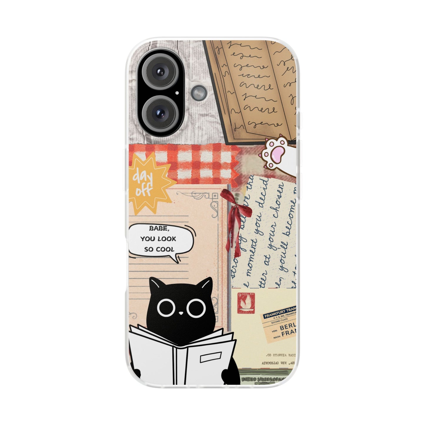 Vintage Cat Reading Collage Phone Case