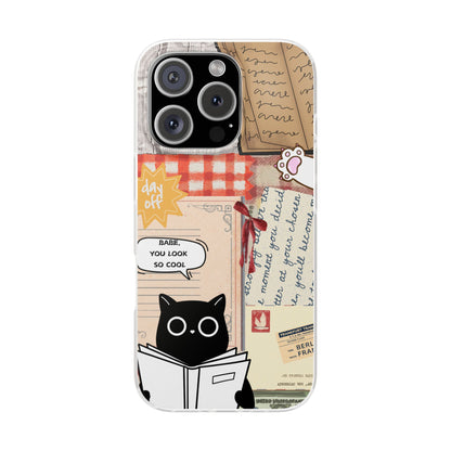 Vintage Cat Reading Collage Phone Case