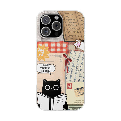 Vintage Cat Reading Collage Phone Case