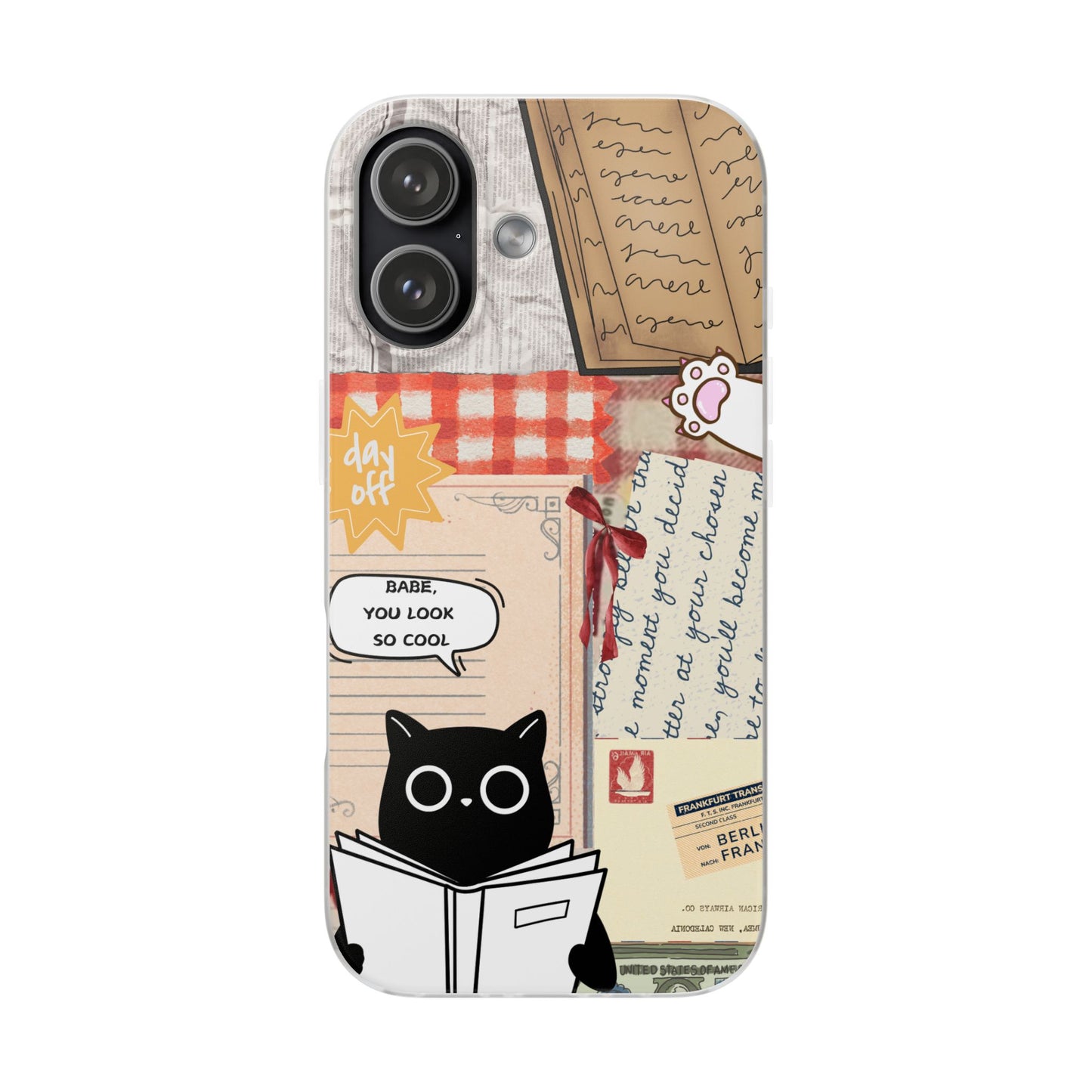 Vintage Cat Reading Collage Phone Case