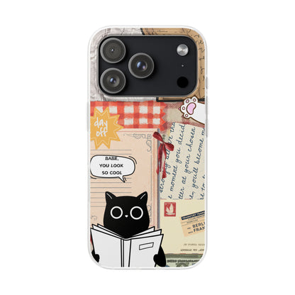 Vintage Cat Reading Collage Phone Case