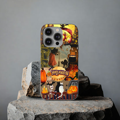 Spooky Halloween Cat & Witch Phone Case
