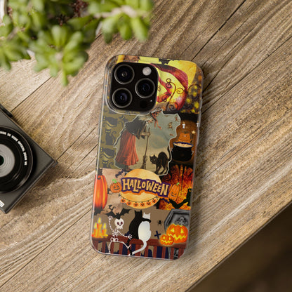 Spooky Halloween Cat & Witch Phone Case