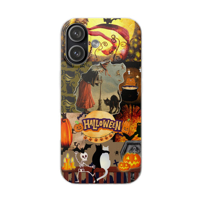 Spooky Halloween Cat & Witch Phone Case