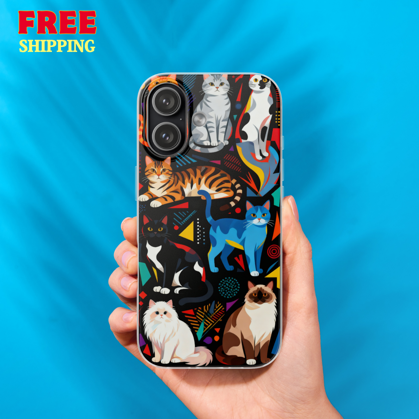Colorful Cat Art Phone Case