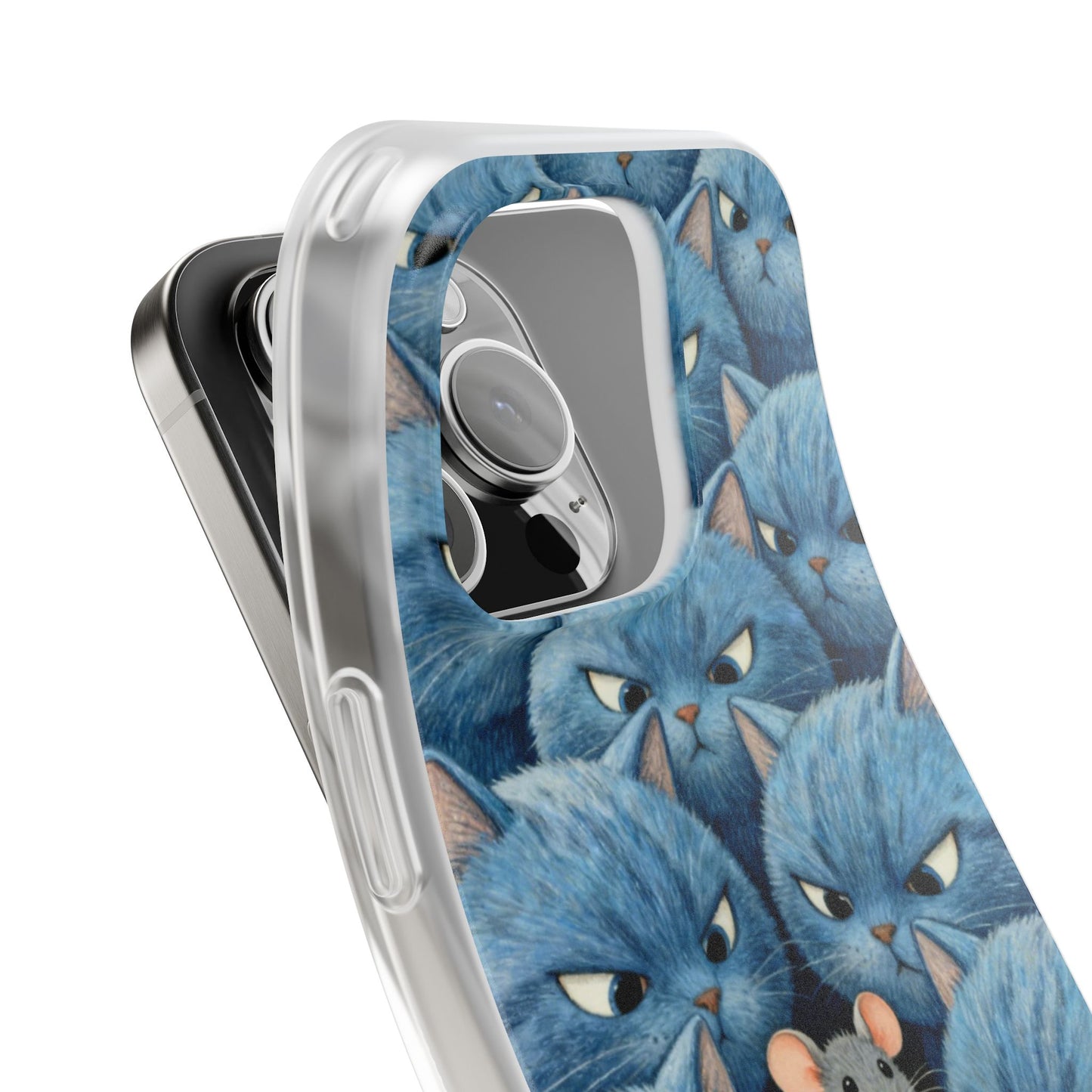 Blue Cats and Mouse Phone Case