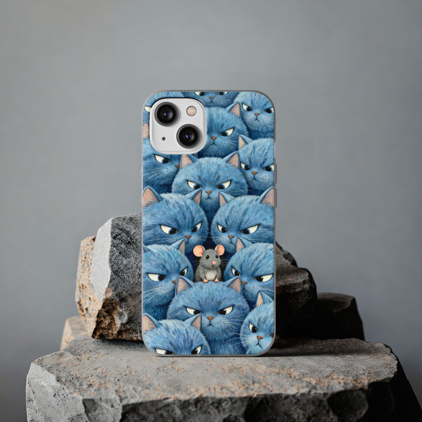 Blue Cats and Mouse Phone Case