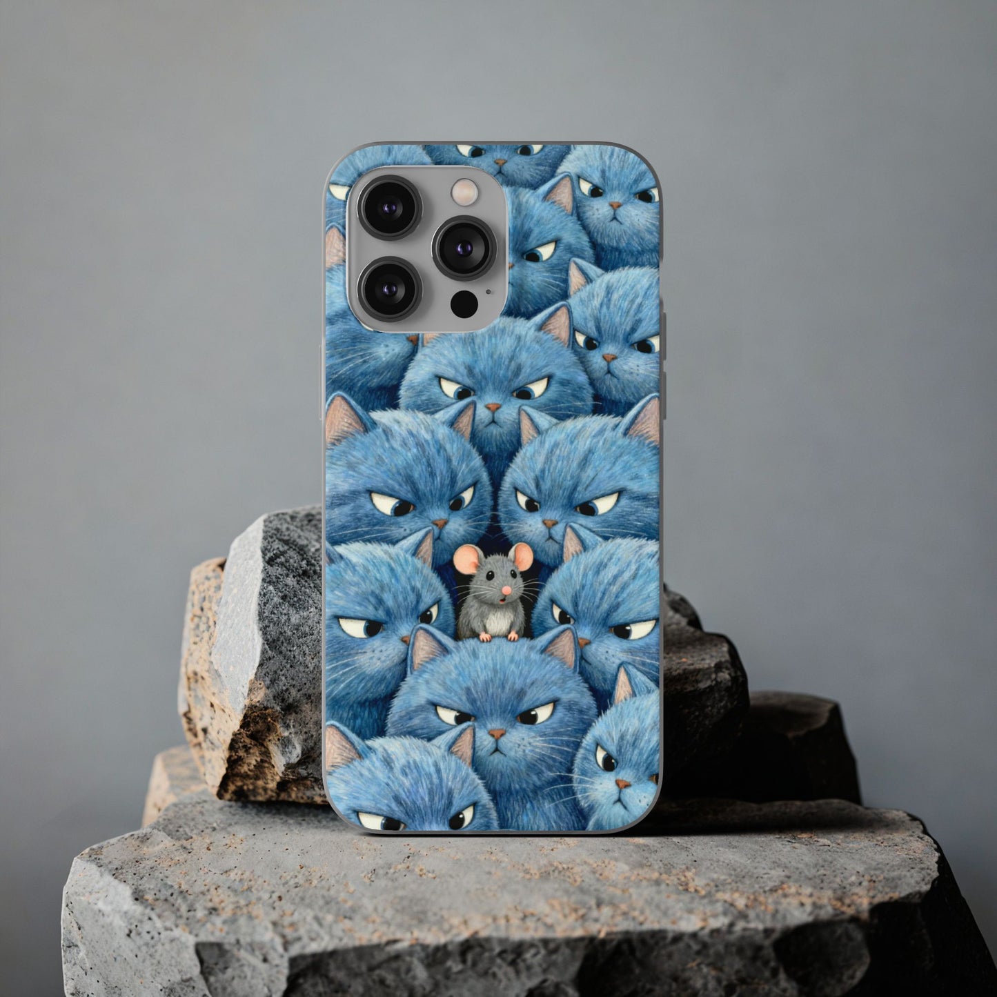 Blue Cats and Mouse Phone Case