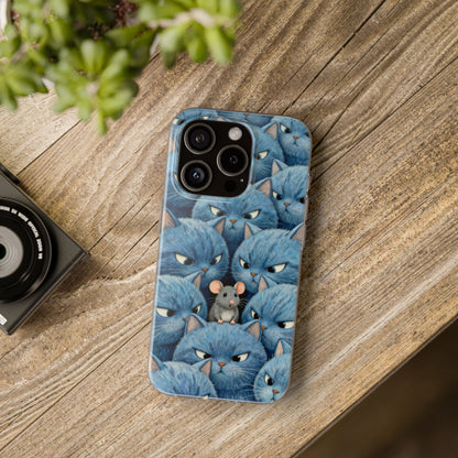Blue Cats and Mouse Phone Case