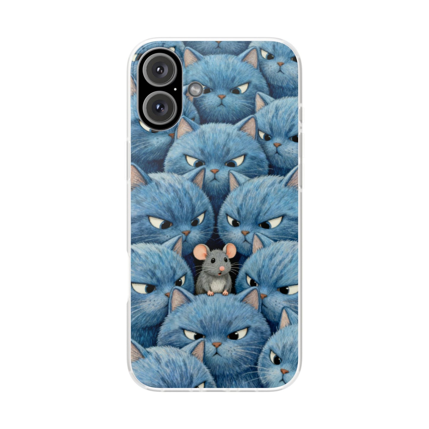 Blue Cats and Mouse Phone Case