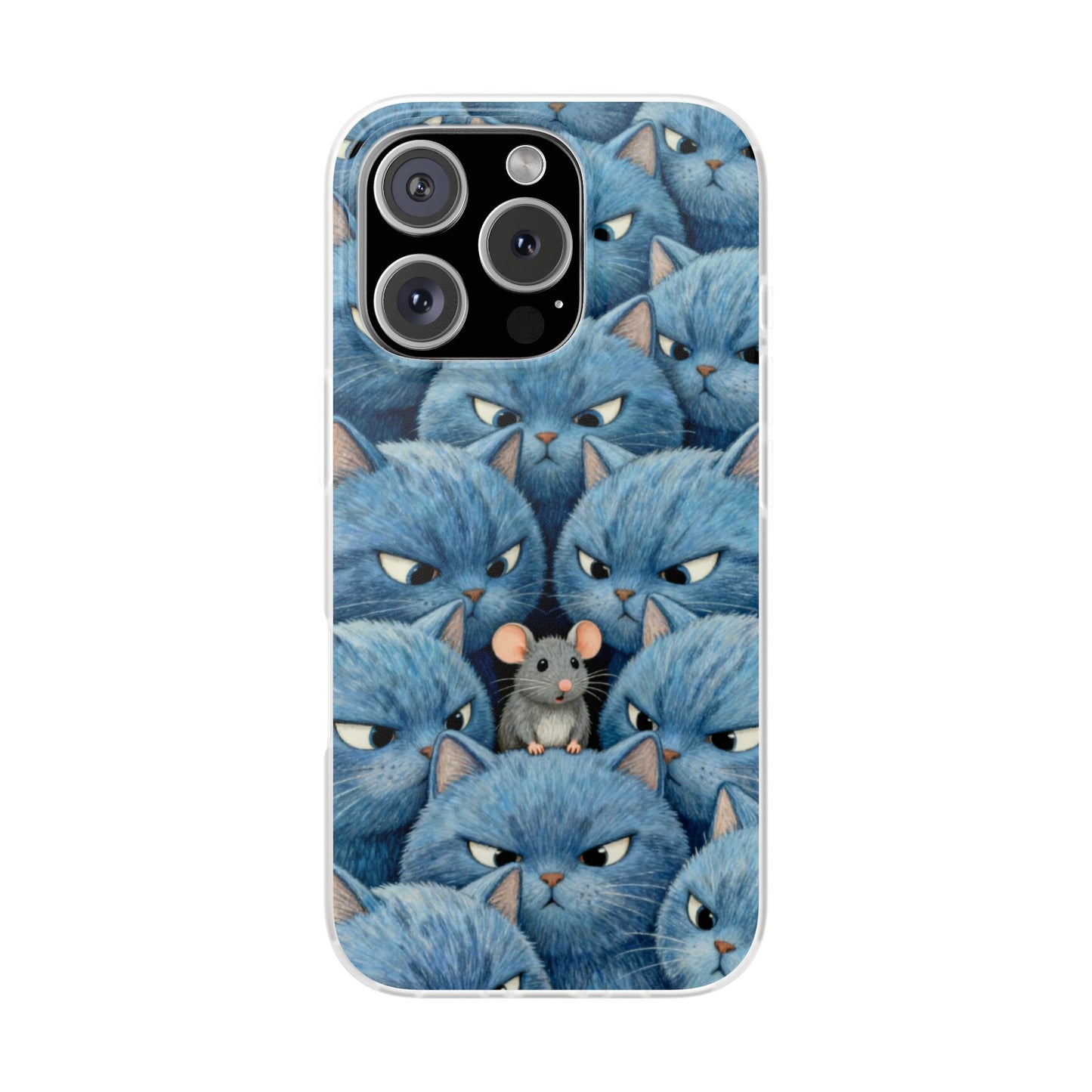 Blue Cats and Mouse Phone Case