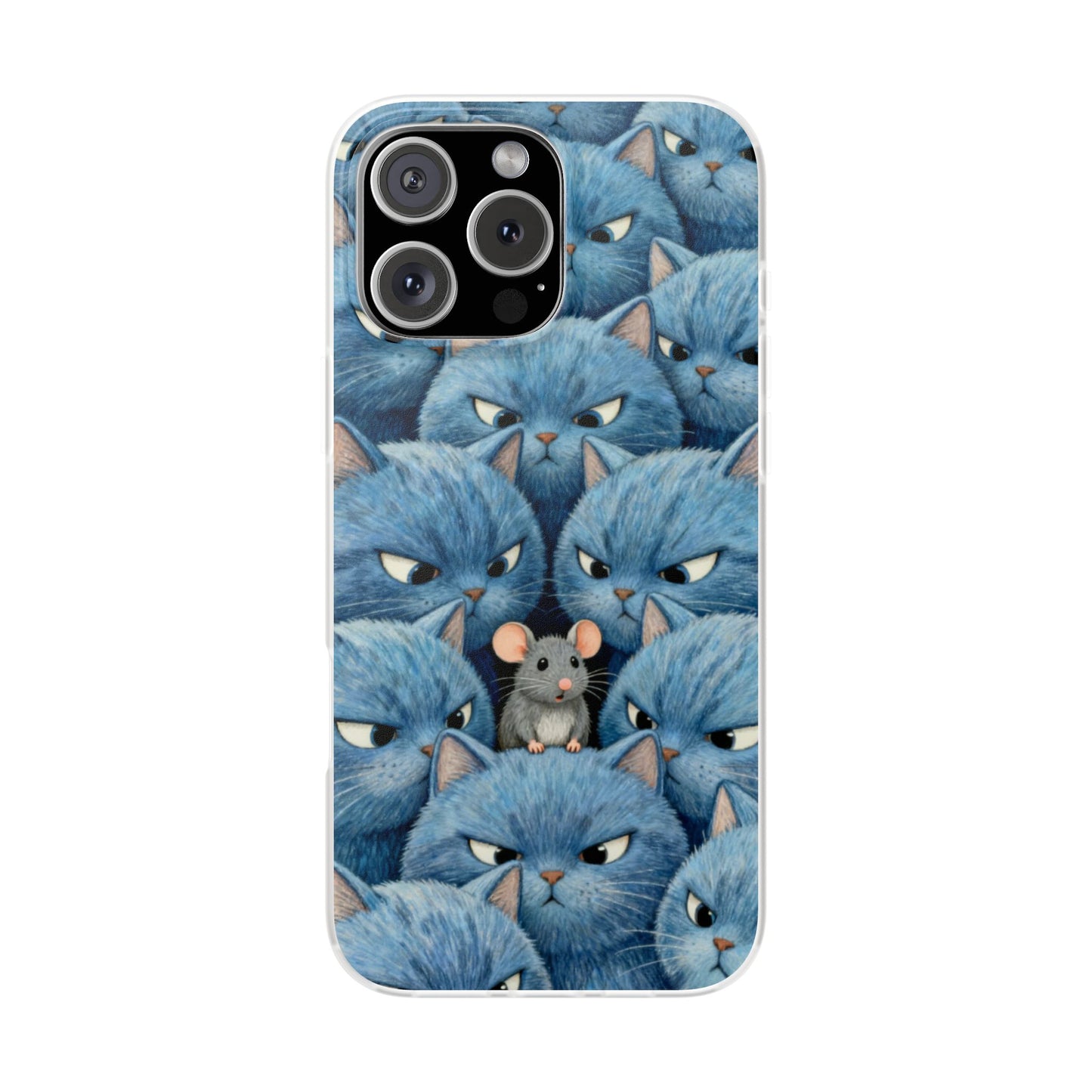 Blue Cats and Mouse Phone Case