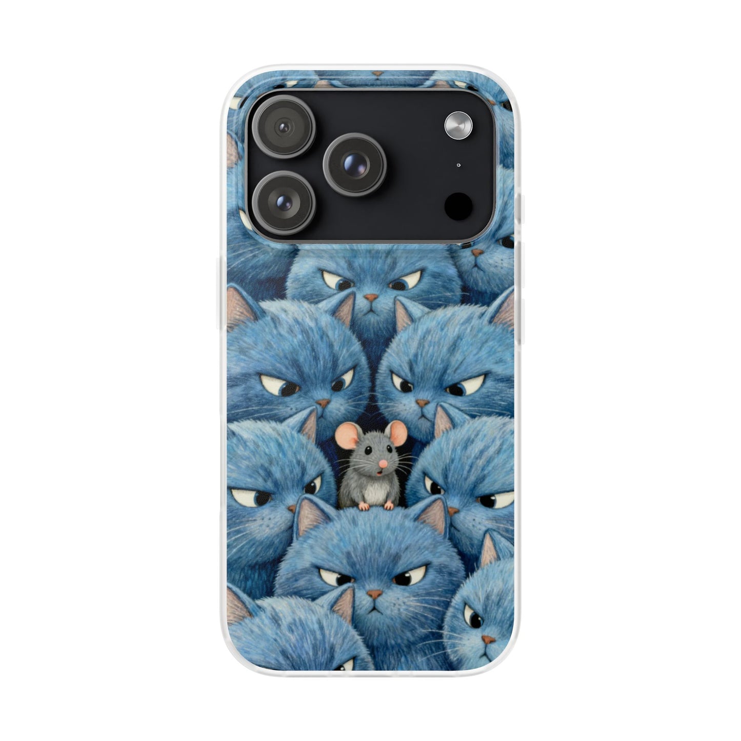 Blue Cats and Mouse Phone Case