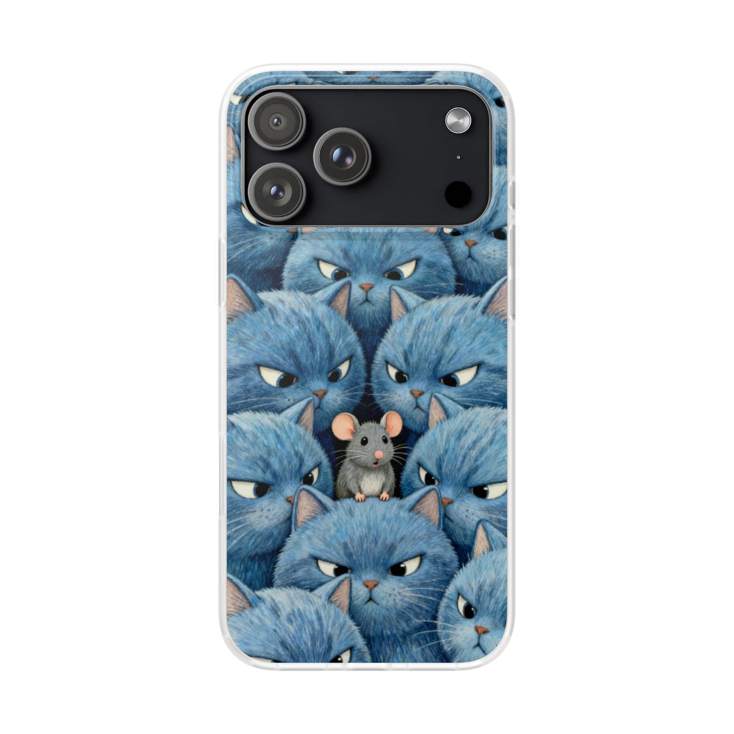 Blue Cats and Mouse Phone Case