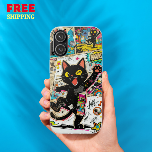 Pop Art Black Cat Phone Case