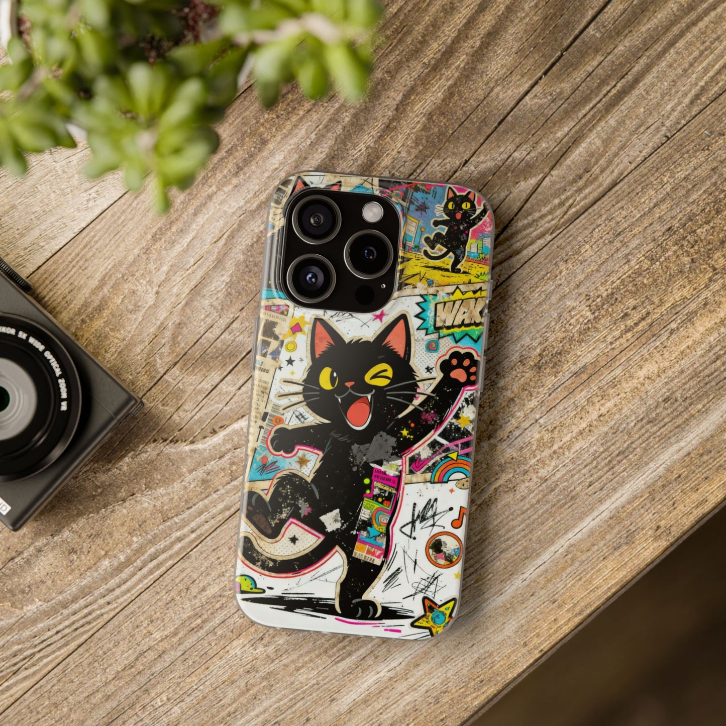 Pop Art Black Cat Phone Case