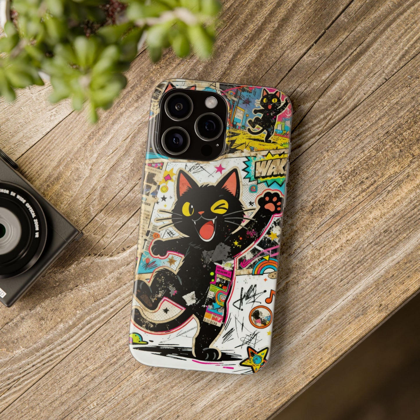 Pop Art Black Cat Phone Case