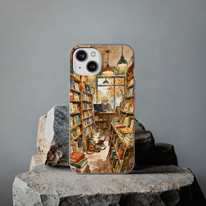 Cozy Library Cat Phone Case