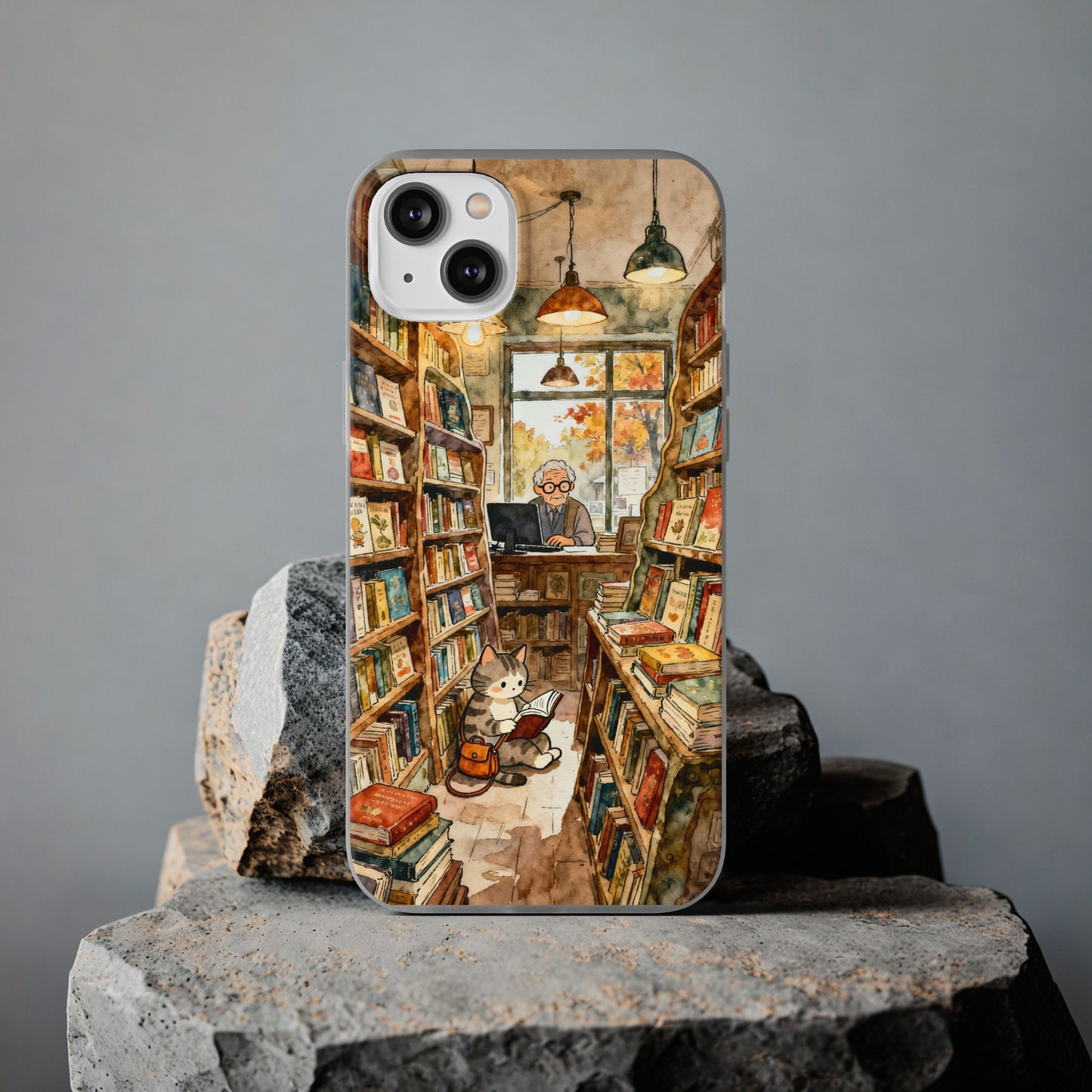 Cozy Library Cat Phone Case