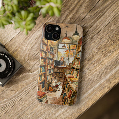 Cozy Library Cat Phone Case