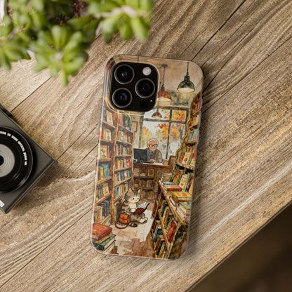 Cozy Library Cat Phone Case