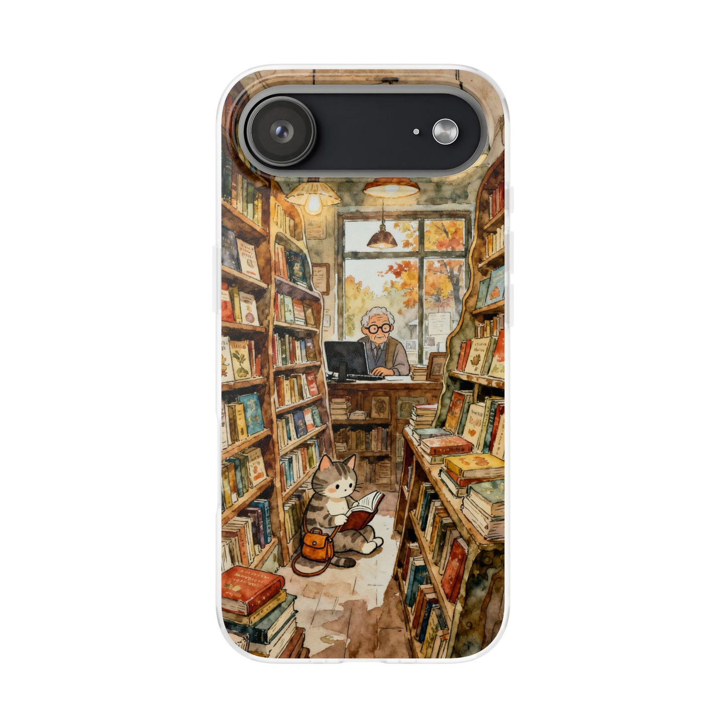 Cozy Library Cat Phone Case